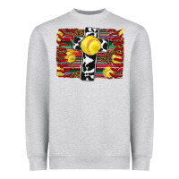 Heather Grey softball cross serape leopard background Heavyweight Sweatshirt - RanaPortraitStore