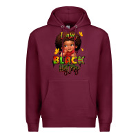 Burgundy i am black history juneteenth Premium Hoodie - LillyAllenDesigns