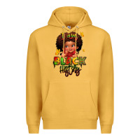 Mustard i am black history juneteenth Premium Hoodie - LillyAllenDesigns