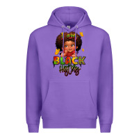 Purple i am black history juneteenth Premium Hoodie - LillyAllenDesigns