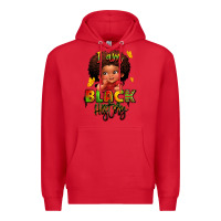 Red i am black history juneteenth Premium Hoodie - LillyAllenDesigns