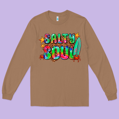Salty Soul Long Sleeve Tee Designed By Adodesignshop