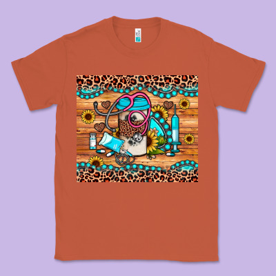 Western Gemstone Sunflower Nurse Classic Tee Designed By Jahusdesignshop