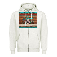 Oatmeal Heather show mom aztec cowhide leopard heifer Zipper Hoodie - Artiststas