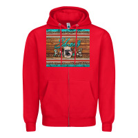 Red show mom aztec cowhide leopard heifer Zipper Hoodie - Artiststas