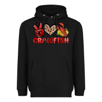 Black peace love crawfish Heavyweight Hoodie - MaliasSmallBusiness