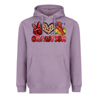 Lavender peace love crawfish Heavyweight Hoodie - MaliasSmallBusiness