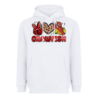 White peace love crawfish Heavyweight Hoodie - MaliasSmallBusiness