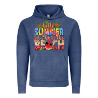 Vintage Denim hello summer lets go to the beach Vintage Hoodie - texasbilliewilder