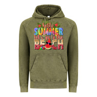 Vintage Olive hello summer lets go to the beach Vintage Hoodie - texasbilliewilder