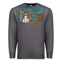 Charcoal Heather worry ends when faith begins Premium Sweatshirt - NancyCooperArtShop
