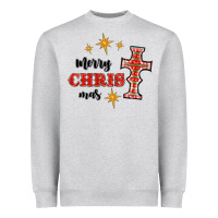 Heather Grey merry christmas cross Heavyweight Sweatshirt - RanaPortraitStore