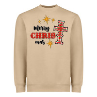 Merry Christmas Cross Heavyweight Sweatshirt | Teevron