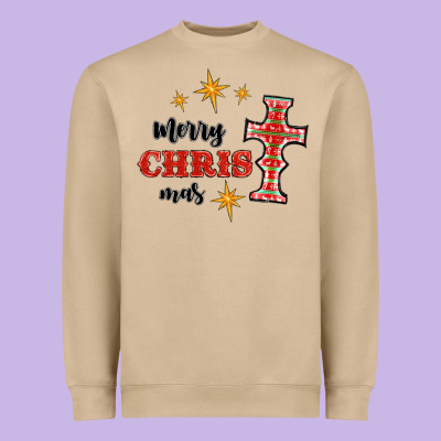 Merry Christmas Cross Heavyweight Sweatshirt Designed By Ranaportraitstore
