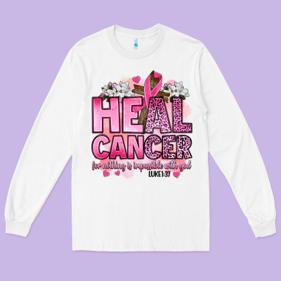 Heal Cancer For Nothing Is Impossible With God Luk Long Sleeve Tee Designed By Artiststas