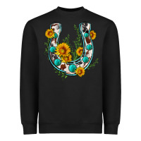 Black cowhide sunflower horseshoe Heavyweight Sweatshirt - Zillion Design Studio