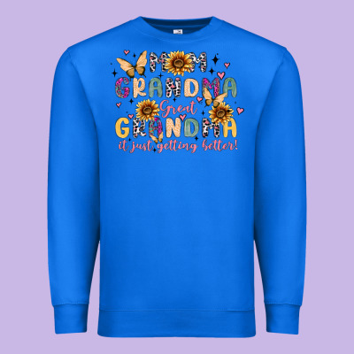 Mom Grandma Great Grandma It Just Keeps Getting Be Premium Sweatshirt Designed By Maliassmallbusiness
