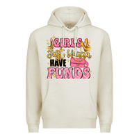 Oatmeal Heather girls just wanna have funds Premium Hoodie - LillyAllenDesigns