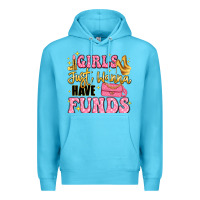Ocean Blue girls just wanna have funds Premium Hoodie - LillyAllenDesigns