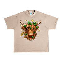 French Oak St. Patrick's Day Highland Cow Urban Heavy Tee - Neo Western