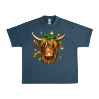 Midnight Navy St. Patrick's Day Highland Cow Urban Heavy Tee - Neo Western