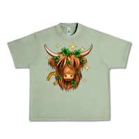 Oil Green St. Patrick's Day Highland Cow Urban Heavy Tee - Neo Western