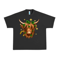 Pigment Black St. Patrick's Day Highland Cow Urban Heavy Tee - Neo Western