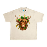 Sandshell St. Patrick's Day Highland Cow Urban Heavy Tee - Neo Western
