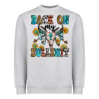 Heather Grey back on my bullshit Heavyweight Sweatshirt - Zillion Design Studio