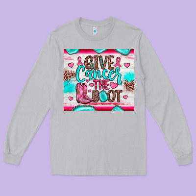 Give Cancer The Boot Long Sleeve Tee Designed By Jahusdesignshop