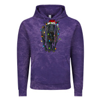 Cloud Purple christmas black angus cattle with lights Vintage Hoodie - RanaPortraitStore