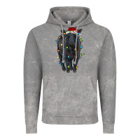 Cloud Rock christmas black angus cattle with lights Vintage Hoodie - RanaPortraitStore