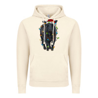 Vintage Artic christmas black angus cattle with lights Vintage Hoodie - RanaPortraitStore