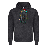 Vintage Black christmas black angus cattle with lights Vintage Hoodie - RanaPortraitStore