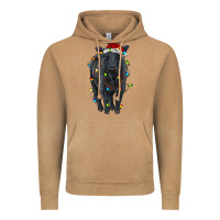 Vintage Camel christmas black angus cattle with lights Vintage Hoodie - RanaPortraitStore