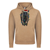 Vintage Coffee christmas black angus cattle with lights Vintage Hoodie - RanaPortraitStore