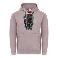Vintage Zinc christmas black angus cattle with lights Vintage Hoodie - RanaPortraitStore
