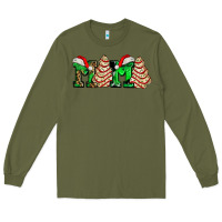 Army Green mama with christmas tree cake ado Long Sleeve Tee - AdoDesignShop