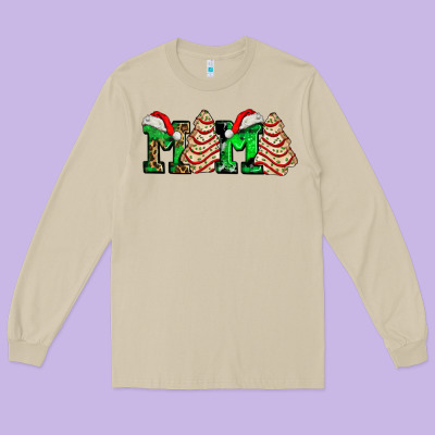 Mama With Christmas Tree Cake Ado Long Sleeve Tee Designed By Adodesignshop