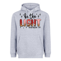 Heather Grey be the light Heavyweight Hoodie - MaliasSmallBusiness