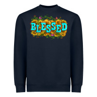 Navy western blessed Heavyweight Sweatshirt - Zillion Design Studio
