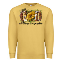 Antique Gold with god all things are possible Premium Sweatshirt - NancyCooperArtShop
