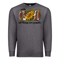 Charcoal Heather with god all things are possible Premium Sweatshirt - NancyCooperArtShop