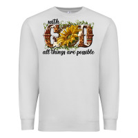 Dove Grey with god all things are possible Premium Sweatshirt - NancyCooperArtShop