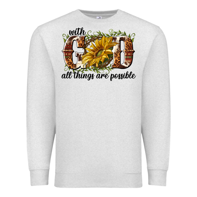 With God All Things Are Possible Premium Sweatshirt by NancyCooperArtShop | Teevron