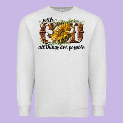 With God All Things Are Possible Premium Sweatshirt Designed By Nancycooperartshop