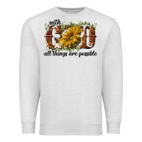 Oatmeal Heather with god all things are possible Premium Sweatshirt - NancyCooperArtShop