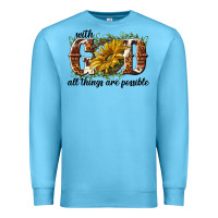 Ocean Blue with god all things are possible Premium Sweatshirt - NancyCooperArtShop