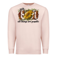 Pale Pink with god all things are possible Premium Sweatshirt - NancyCooperArtShop