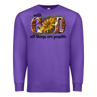 Purple with god all things are possible Premium Sweatshirt - NancyCooperArtShop